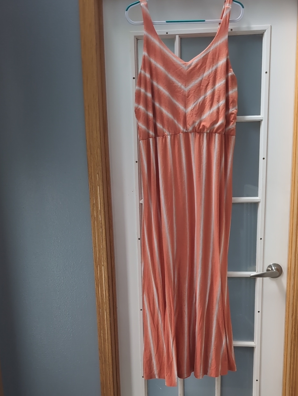 Sonoma Sleeveless Coral Stripe Maxi Dress